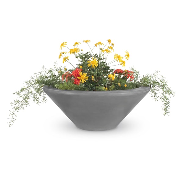 The Outdoor Plus 24 Round Cazo Planter Bowl - GFRC Concrete - Natural Gray - OPT-24RP-NGY - main